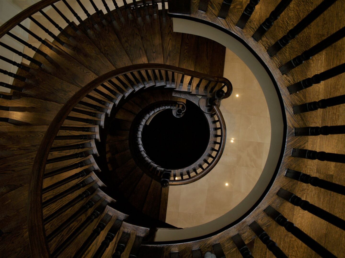 A Spiral Staircase Shot From the Top