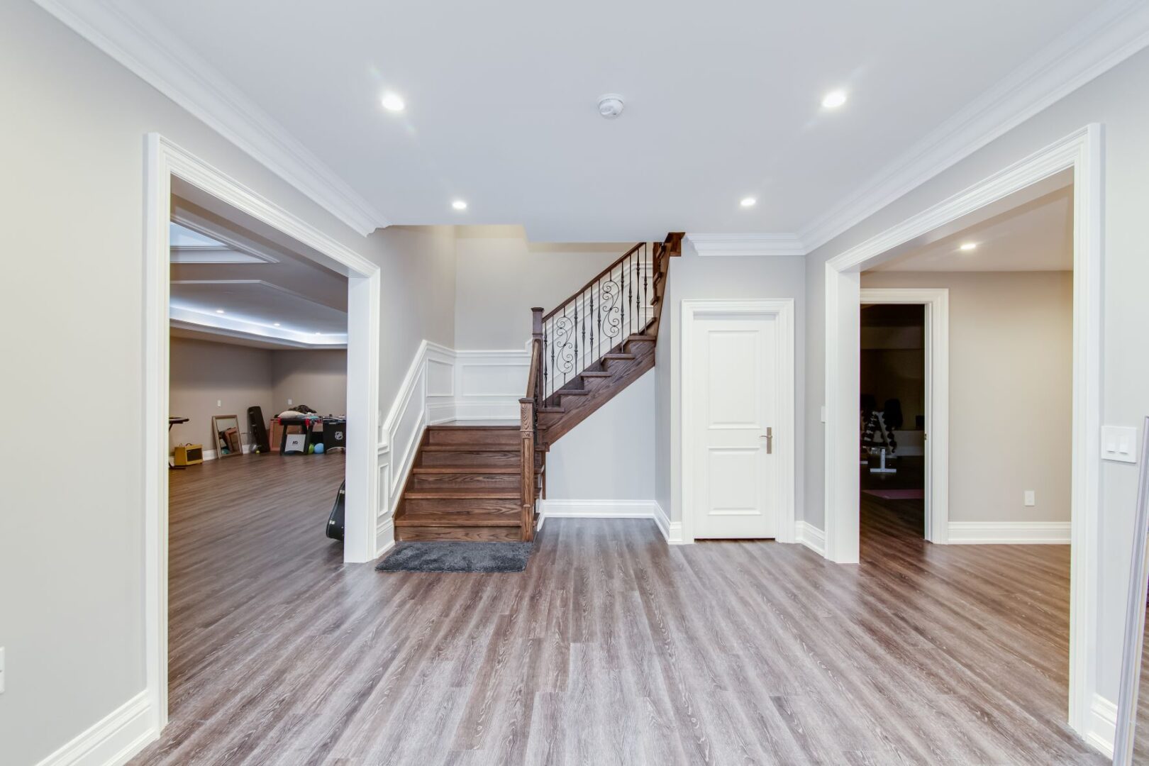 an empty space in the house and stairs