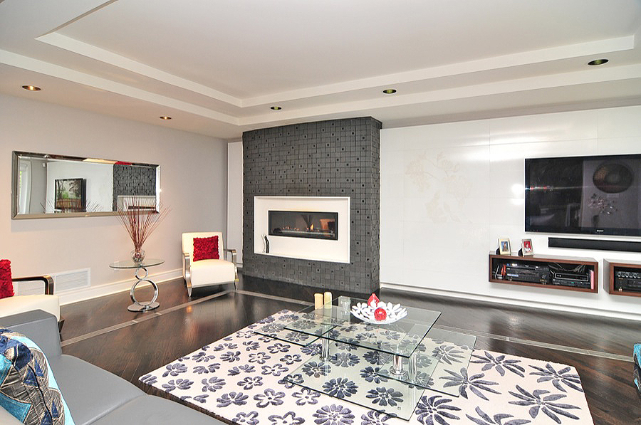 A Fireplace With a Flat Screen in the Living Room