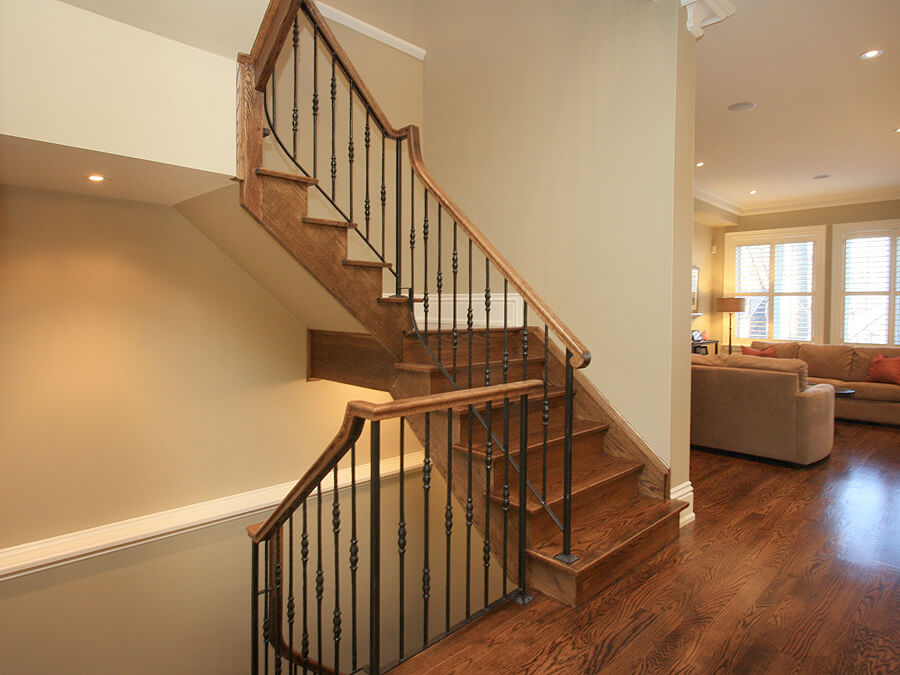 A Wooden Railing and Stairs for a Home